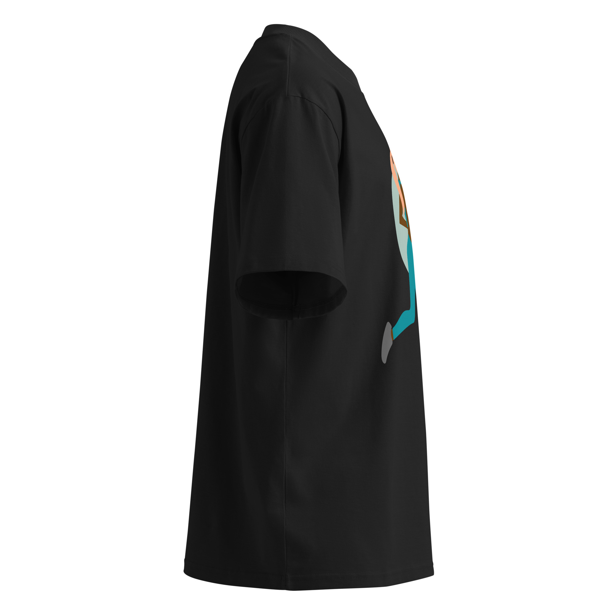Unisex organic oversized high neck t-shirt - Image 7