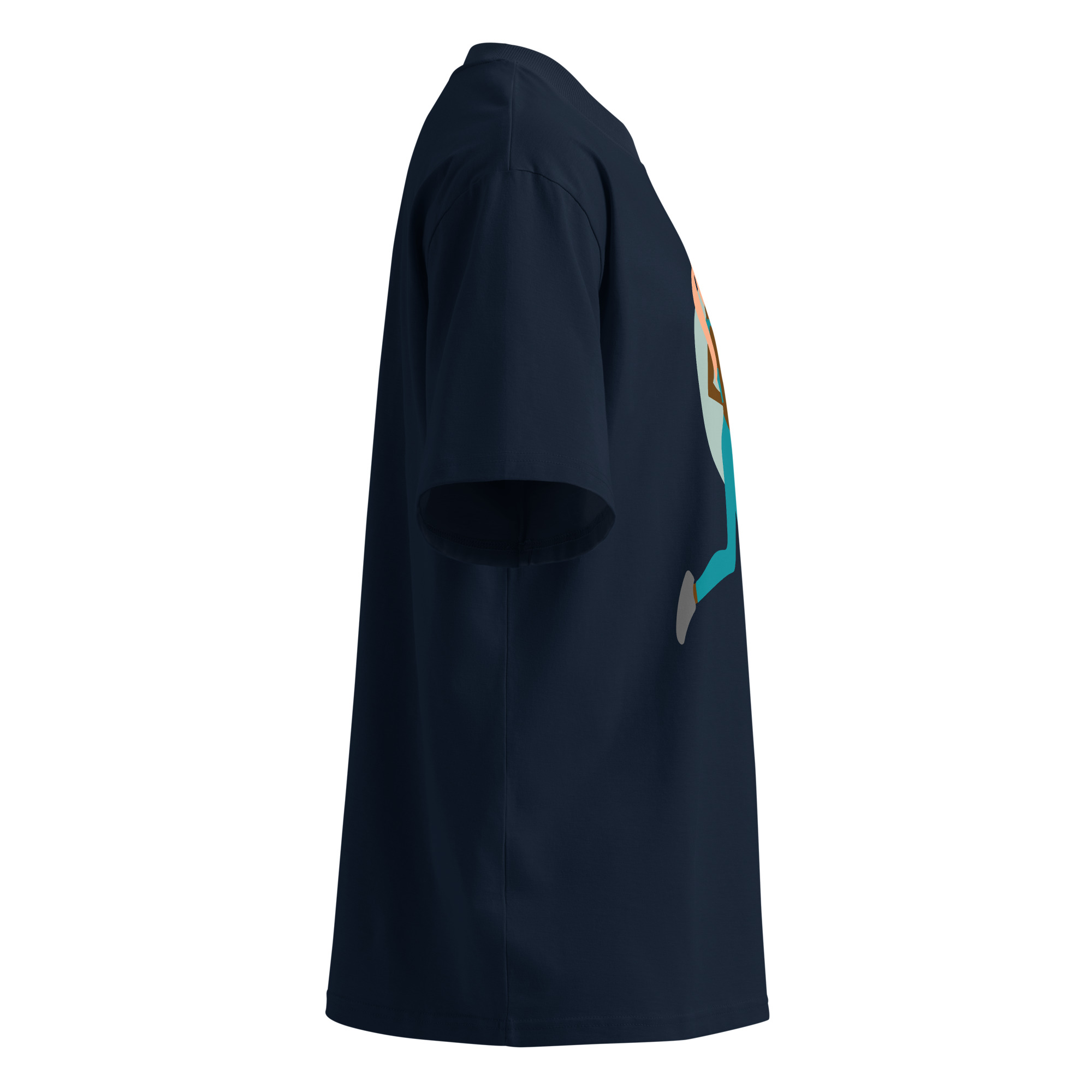 Unisex organic oversized high neck t-shirt - Image 3